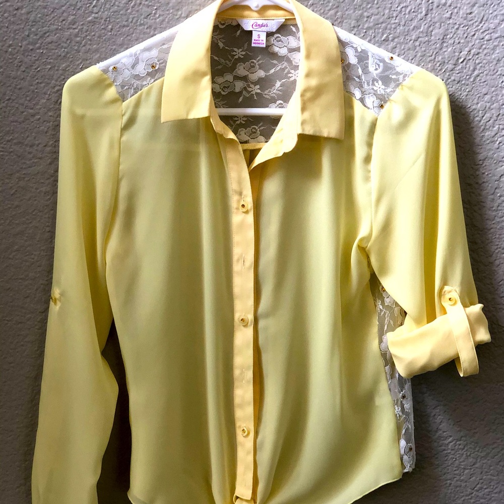 Candies Long Sleeve Button Down Blouse